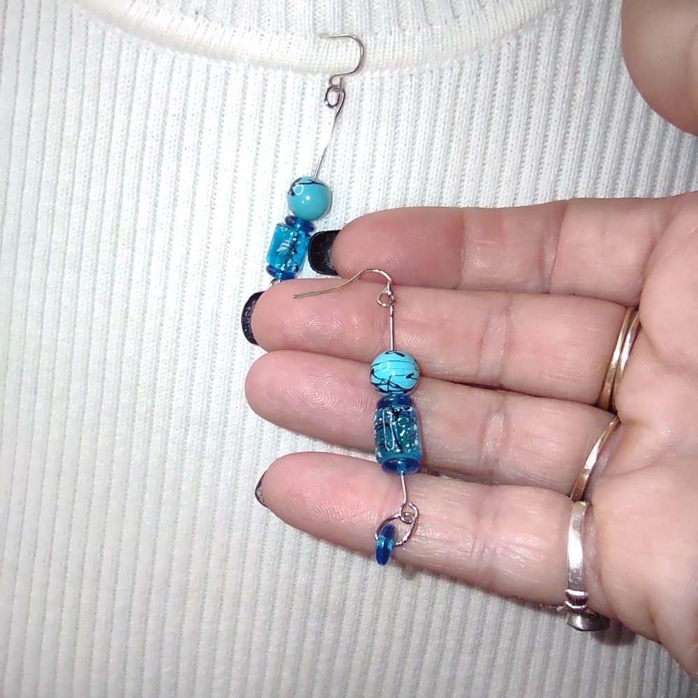 Blue Handmade earrings - Picture 2 of 2